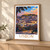 Lisbon city view bordered print styled in Light oak-console; frame and props not included