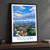 Siliguri city view bordered print styled in Black frame / charcoal wall; frame and props not included