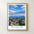 Siliguri city view bordered print styled in Front oak frame - corrected opening; frame and props not included