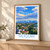 Siliguri city view bordered print styled in Light oak-console; frame and props not included