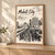 Makati City city view full-bleed print styled in Light oak-console; frame and props not included