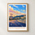 Kota Damansara city view bordered print styled in Front oak frame - corrected opening; frame and props not included