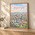 Caxias do Sul city view full-bleed print styled in Light oak-console; frame and props not included