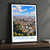 Caxias do Sul city view bordered print styled in Black frame / charcoal wall; frame and props not included