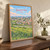 Itaquaquecetuba city view full-bleed print styled in Original angled oak-console; frame and props not included