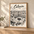Catania city view full-bleed print styled in Light oak-console; frame and props not included