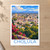 Cholula city view bordered print styled in Unframed sheet - corrected A-series; frame and props not included