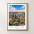 Novi Beograd city view bordered print styled in Front oak frame - corrected opening; frame and props not included