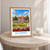 Edirne city view bordered print styled in Oak frame / bedside table; frame and props not included