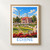 Edirne city view bordered print styled in Front oak frame - corrected opening; frame and props not included