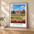 Edirne city view bordered print styled in Light oak-console; frame and props not included