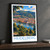 Heidelberg city view bordered print styled in Black frame / charcoal wall; frame and props not included