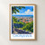 Okinawa city view bordered print styled in Front oak frame - corrected opening; frame and props not included