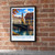 Strasbourg city view bordered print styled in Black frame / exposed brick; frame and props not included
