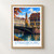 Strasbourg city view bordered print styled in Front oak frame - corrected opening; frame and props not included