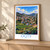 Ooty city view bordered print styled in Light oak-console; frame and props not included