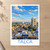 Talca city view bordered print styled in Unframed sheet - corrected A-series; frame and props not included