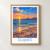 Durrës city view bordered print styled in Front oak frame - corrected opening; frame and props not included