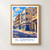 Al Qāmishlī city view bordered print styled in Front oak frame - corrected opening; frame and props not included