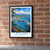 Legaspi city view bordered print styled in Black frame / exposed brick; frame and props not included