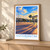 Votorantim city view bordered print styled in Light oak-console; frame and props not included