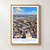 East Los Angeles city view bordered print styled in Front oak frame - corrected opening; frame and props not included