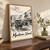 Mackinac Island Main Street full-bleed print styled in Original angled oak-console; frame and props not included