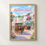Mackinac Island Main Street full-bleed print styled in Front oak frame - corrected opening; frame and props not included