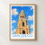 San Diego Balboa Park California Tower bordered print styled in Front oak frame - corrected opening; frame and props not included