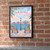 Forth Bridge from South Queensferry full-bleed print styled in Black frame / exposed brick; frame and props not included