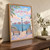 Forth Bridge from South Queensferry full-bleed print styled in Original angled oak-console; frame and props not included