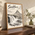 Kirkjufell and Kirkjufellsfoss full-bleed print styled in Original angled oak-console; frame and props not included