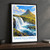 Kirkjufell and Kirkjufellsfoss bordered print styled in Black frame / charcoal wall; frame and props not included