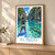 El Nido Big Lagoon limestone entrance bordered print styled in Light oak-console; frame and props not included
