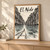 El Nido Big Lagoon limestone entrance full-bleed print styled in Light oak-console; frame and props not included