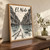 El Nido Big Lagoon limestone entrance full-bleed print styled in Original angled oak-console; frame and props not included