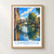 Cambridge Mathematical Bridge bordered print styled in Front oak frame - corrected opening; frame and props not included