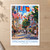 Provincetown Commercial Street bordered print styled in Unframed sheet - corrected A-series; frame and props not included