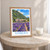 Senanque Abbey lavender foreground bordered print styled in Oak frame / bedside table; frame and props not included