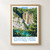 Plitvice Veliki Slap viewpoint bordered print styled in Front oak frame - corrected opening; frame and props not included