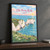 Old Harry Rocks from the headland full-bleed print styled in Black frame / charcoal wall; frame and props not included