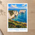 Old Harry Rocks from the headland bordered print styled in Unframed sheet - corrected A-series; frame and props not included