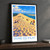 Dune du Pilat from the crest bordered print styled in Black frame / charcoal wall; frame and props not included