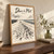 Dune du Pilat from the crest full-bleed print styled in Original angled oak-console; frame and props not included