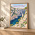 Calanque d'En-Vau from the overlook full-bleed print styled in Light oak-console; frame and props not included