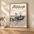 Aldeburgh fishing boats on shingle full-bleed print styled in Light oak-console; frame and props not included