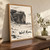 Wadi Rum Jebel Khazali desert massif full-bleed print styled in Original angled oak-console; frame and props not included