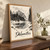 Lago di Braies from the northern shore full-bleed print styled in Original angled oak-console; frame and props not included