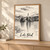 Lake Bled island from the western shore full-bleed print styled in Light oak-console; frame and props not included