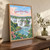 Iguacu Falls from the Brazilian walkway full-bleed print styled in Original angled oak-console; frame and props not included